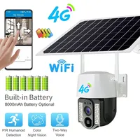 Wifi/4G Sim Solar Camera Outdoor CCTV IP Camara PIR Humanoid Detection Night Vision Security Protection 7.5W Solar Panel