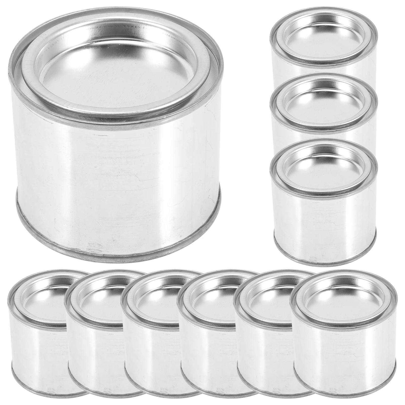 

10 Pcs Paint Cans Oil Sealing Pigment Sealed Jar Container Empty with Lids Silver Handheld