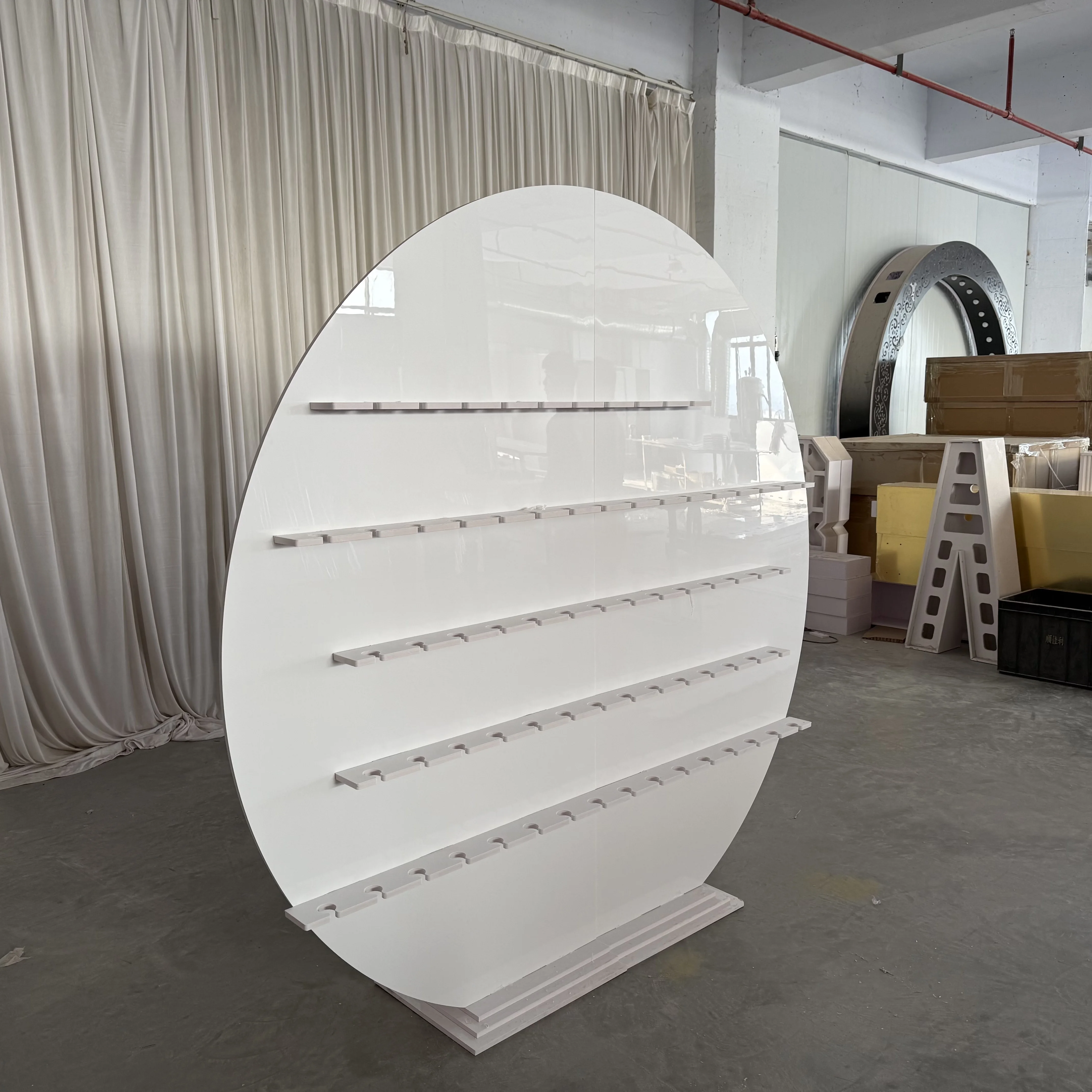 Hot Sale Customized Circular Acrylic champagne Wine Wall-style Wedding Party Ceremony Events Backdrop Decoration Display