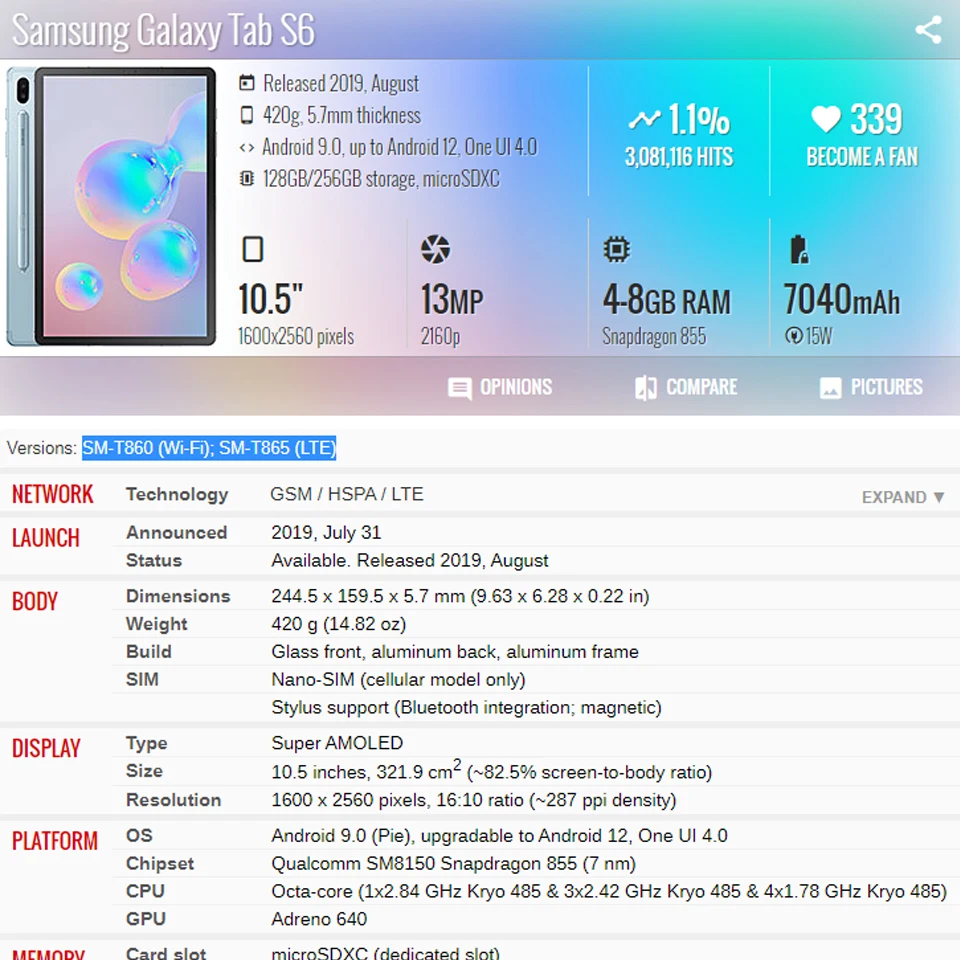 10Pcs\Lot For Samsung Galaxy Tab S6 10.5 T860 T865 T865N T866N T867 Front Glass Touch Screen LCD Outer Panel