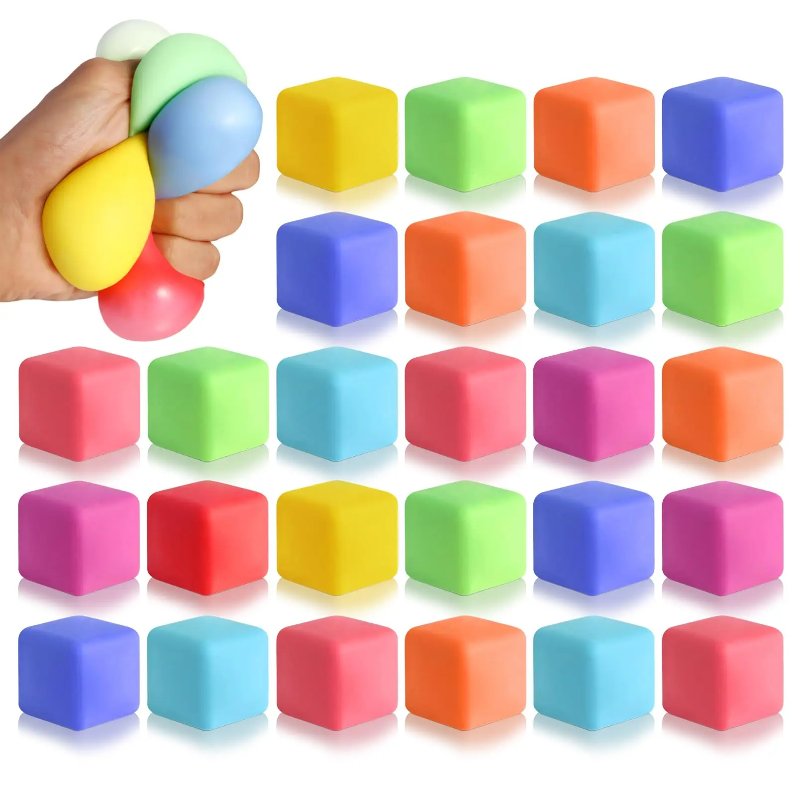 

5-40Pcs Slow Rising Stress Cube Fidget Toys, Squishy Balls Sensory Fidget Toys for Kids Adults, Square Shape Fidgets