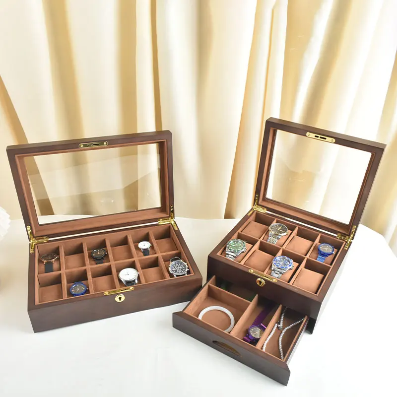 1pcTheNewRetroWoodGrainWatchBoxWoodeJewelryGiftPackagingBoxWatchStorageBoxWatchBoxChristmasPresent