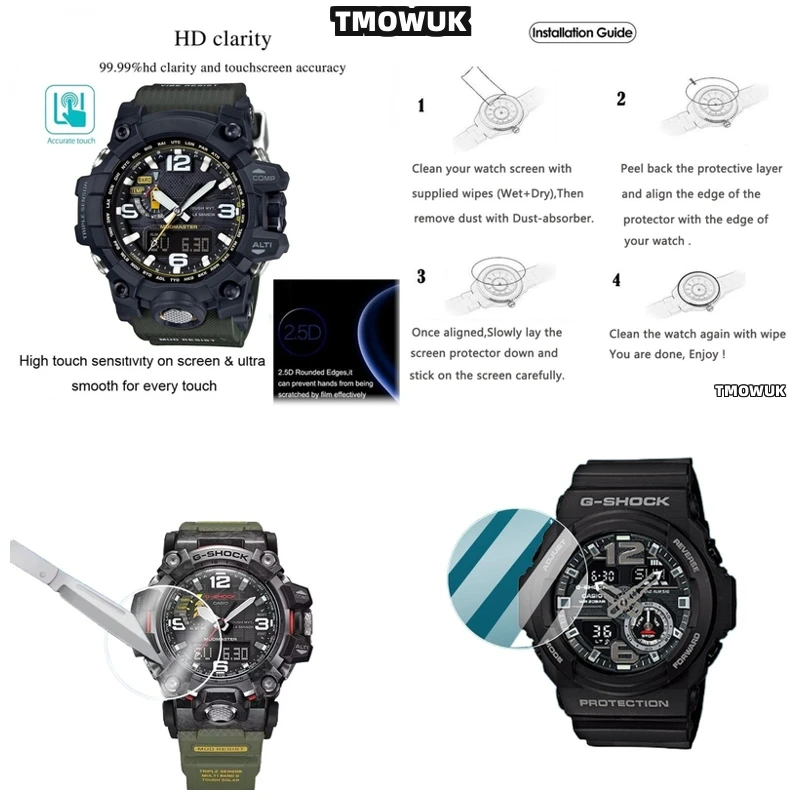 

Для Casio GWG - 2000 S2200 S140 EFV 540D L MDV 107 EFV 520DB GRB 100 GA 2110 Защитное стекло из закаленного стекла HD 9H Watch Film Re