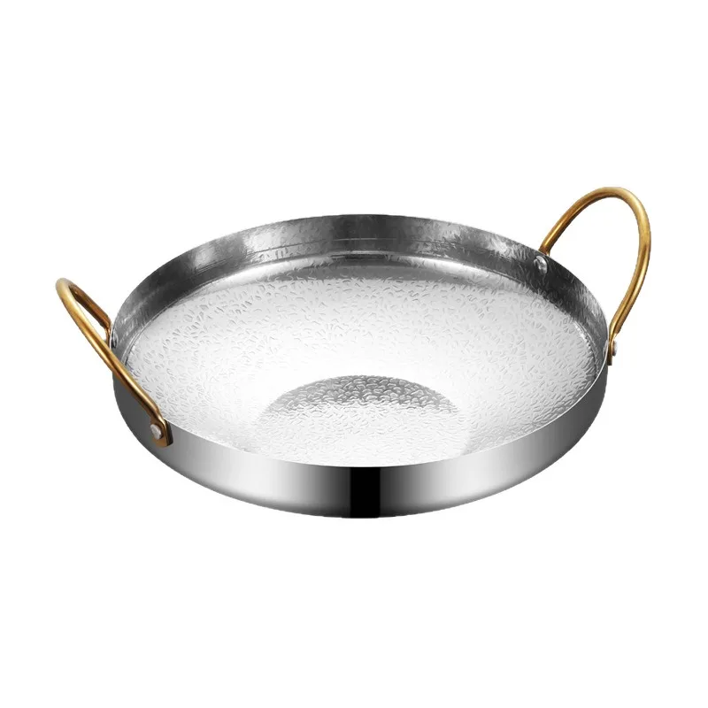 Deep Stainless Steel Golden Dry Bar Small Pot – Household Mini Hot Pot & Upmarket Chafing Dish