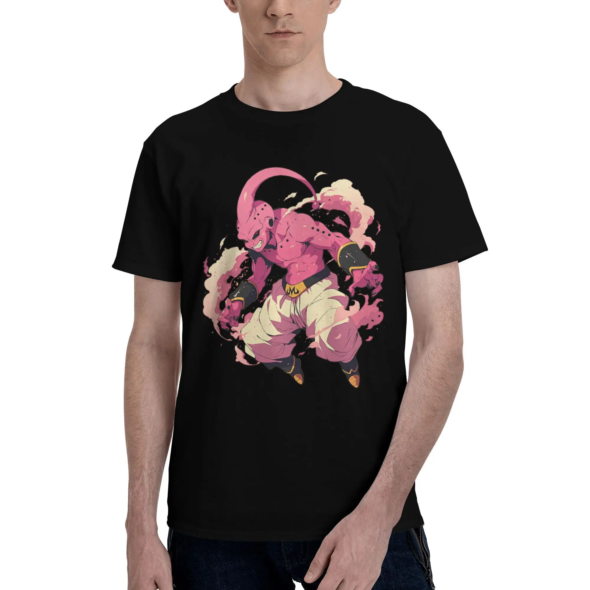 

Custom Kawaii Majin Buues T Shirt Men Short Sleeved D-Dragon Ball T-shirts Printed Tee Tops 100% Cotton Regular Fit Tshirts Gift