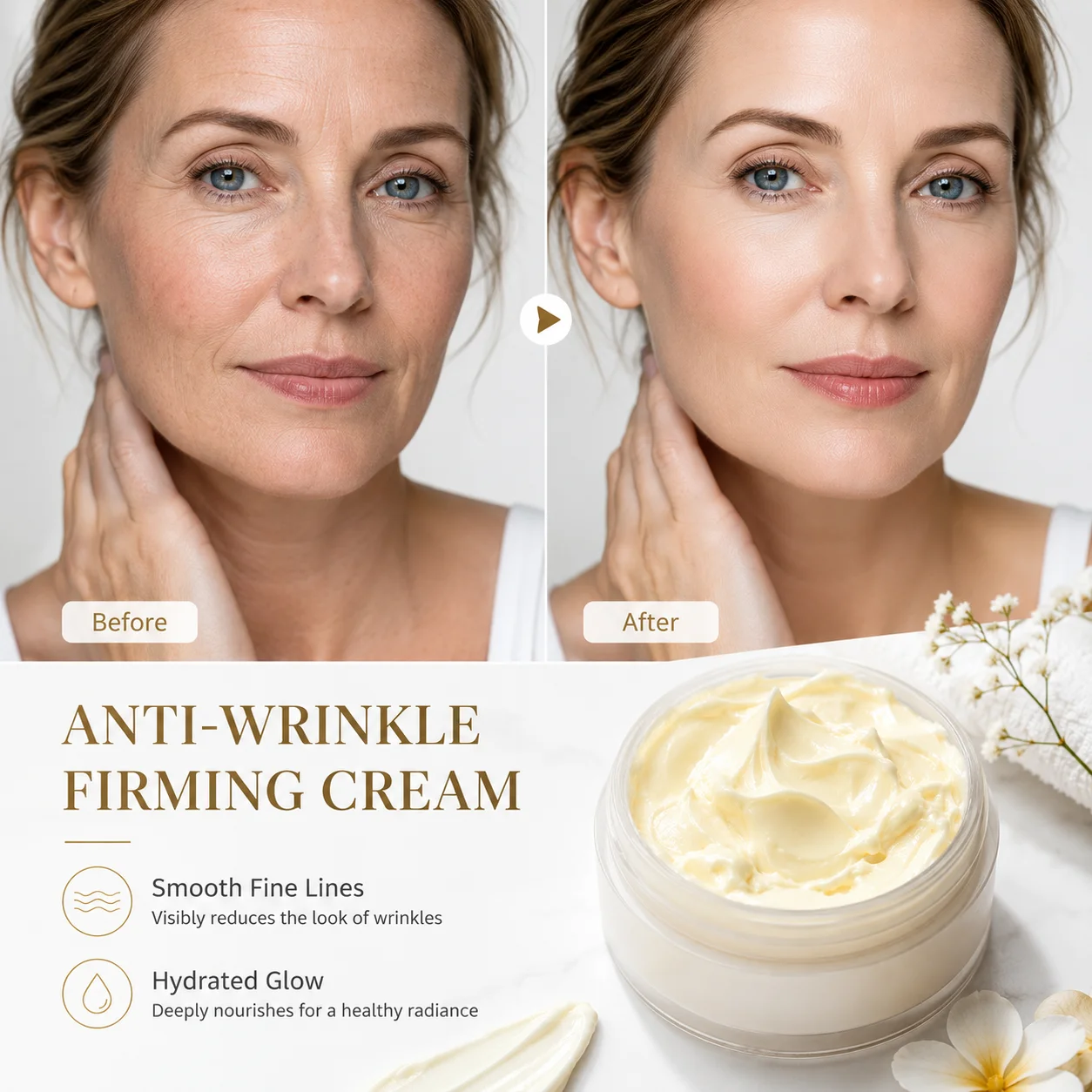 Anti-Wrinkle Firming Cream 30g – Skin Elasticity & Youthful Glow Advanced Moisturizing Facial Cream for Fine Lines