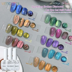 Vendeeni 9 Colors Glitter Galaxy Cat Eye Gel Nail Polish Flash Broken Diamond Magnetic UV LED Soak Off Gel Varnish For Nail Art