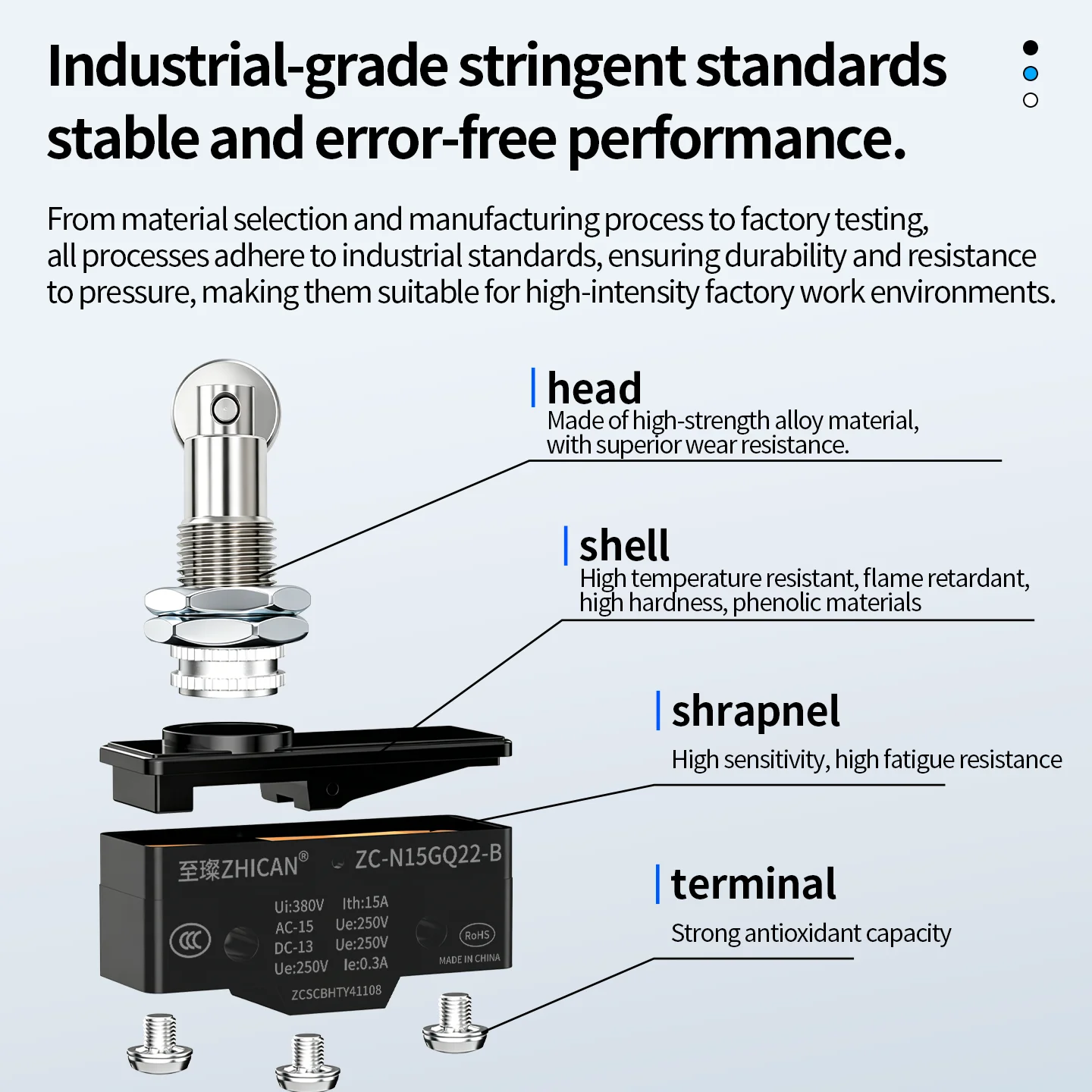 ZHICAN ZC-N15GS N15GD N15GQ22 N15GW21 N15HW78-B Snap Action Micro Switch Limit Switch Mechanical Limit Switch