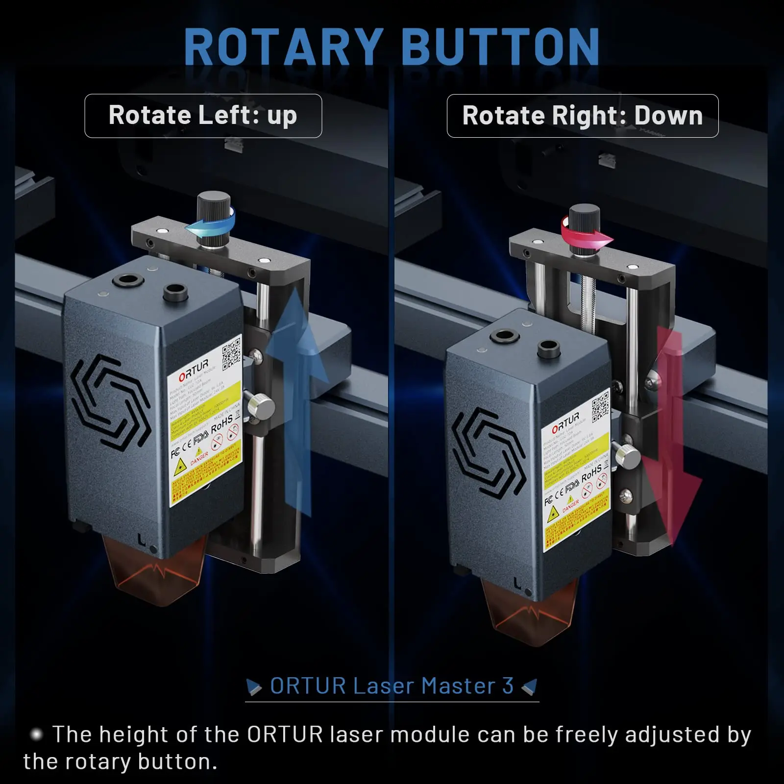 Ortur Z Axis Lifter Regolazione messa a fuoco CNC compatibile con Ortur Laser Master 3 OLM2PRO S2 Series OLM2 S2 Series Aufero Engraver