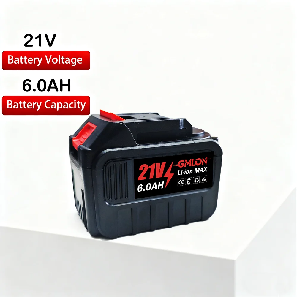 

Large Capacity 6.0AH Rechargeable Brushless Wrench Drill Lithium Battery Suitable for Makita 18V 21V Cordless Power Tool Battery