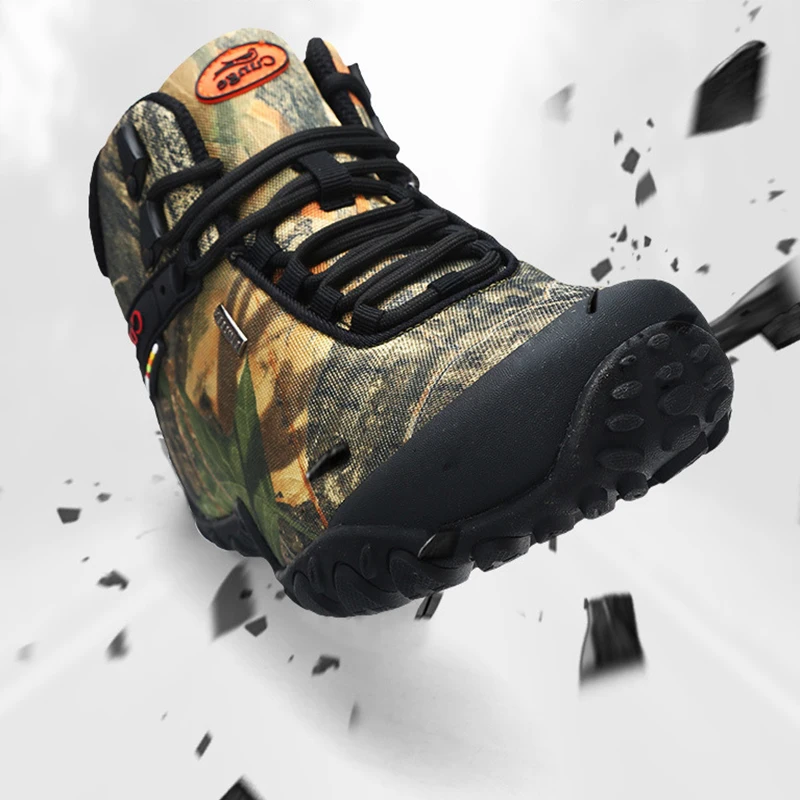 Camo  Boots Men Waterproof Wear-resistant Big Size 39-46   Shoes Male Outdoor Climbing Hiking Sneakers