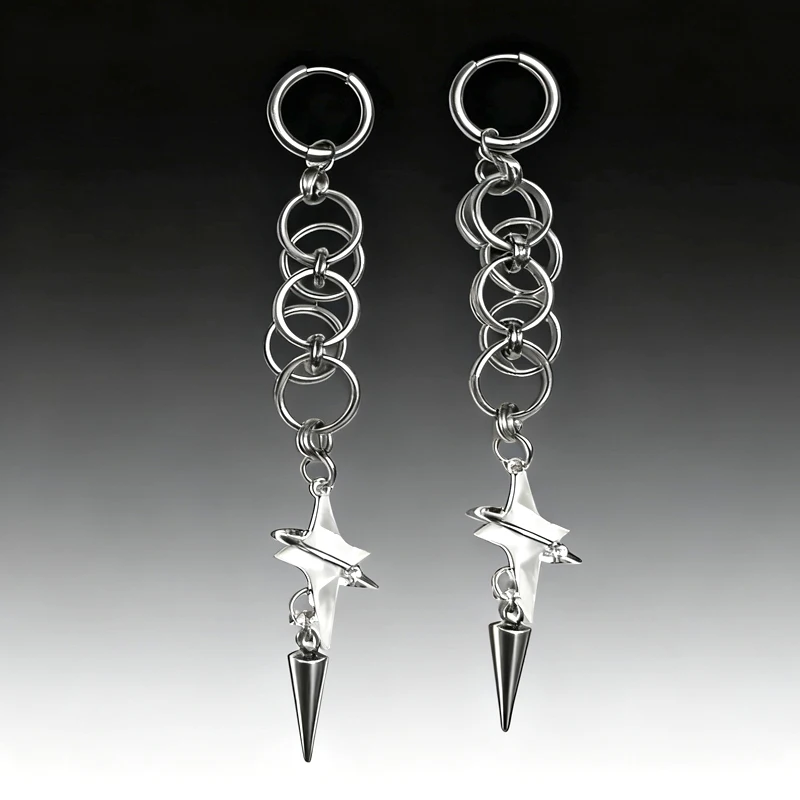 Punk Accessories Stitched Rivets Crystal Cross Earrings for Women Fashion Vintage Charm Planet Rivet Earrings Y2K Jewelry