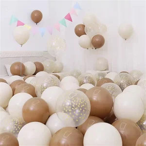 Balões De Areia Branca Marrom Creme, Arco De Balão Bege Fosco Rosa, Chuveiro De Noiva De Casamento, Decoração De Festa De Aniversário Do Bebê, Air Globos, 15Pcs 10 principais vendas baloes bege - №6