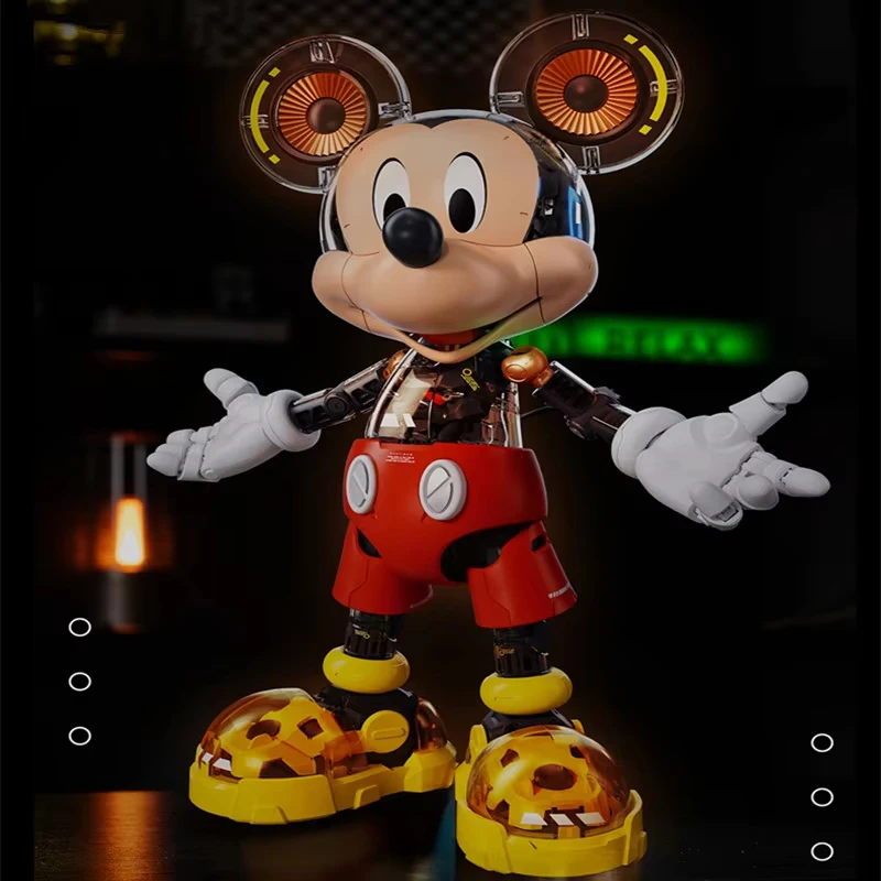 Cyber ​​Mickey Mouse Donald Duck Bricks Assembly Toy Cartoon Anime Action Figure Doll Model Desktop Ornaments Birthday Gifts Toy