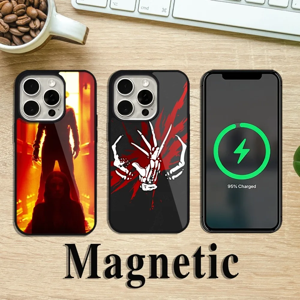 F-Freddy M-Movie Krueger Phone Case For iPhone 11 12 13 14 15 Pro Max Plus Magsafe Magnetic Wireless Charging