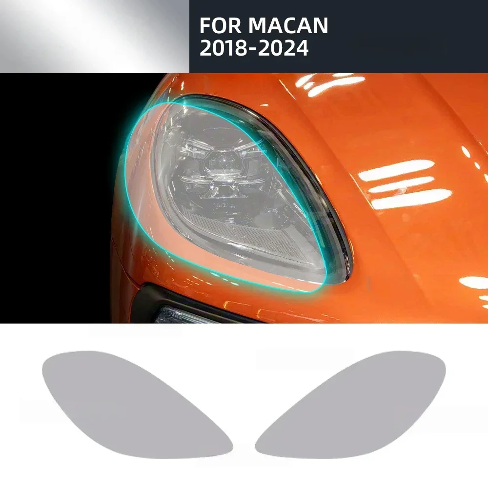 For Porsche Macan 2018 2019 2020 2021 2022 2023 2024 Car Headlight Film Clear Smoked Protection Anti-scratch Sticker TPU