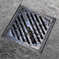 Shower Drain Toilet Hair Filter Floor Drain Bathroom 10cm Floor Square Drain 4 Inch Gray Shower Floor Drain Bathroom Accessories