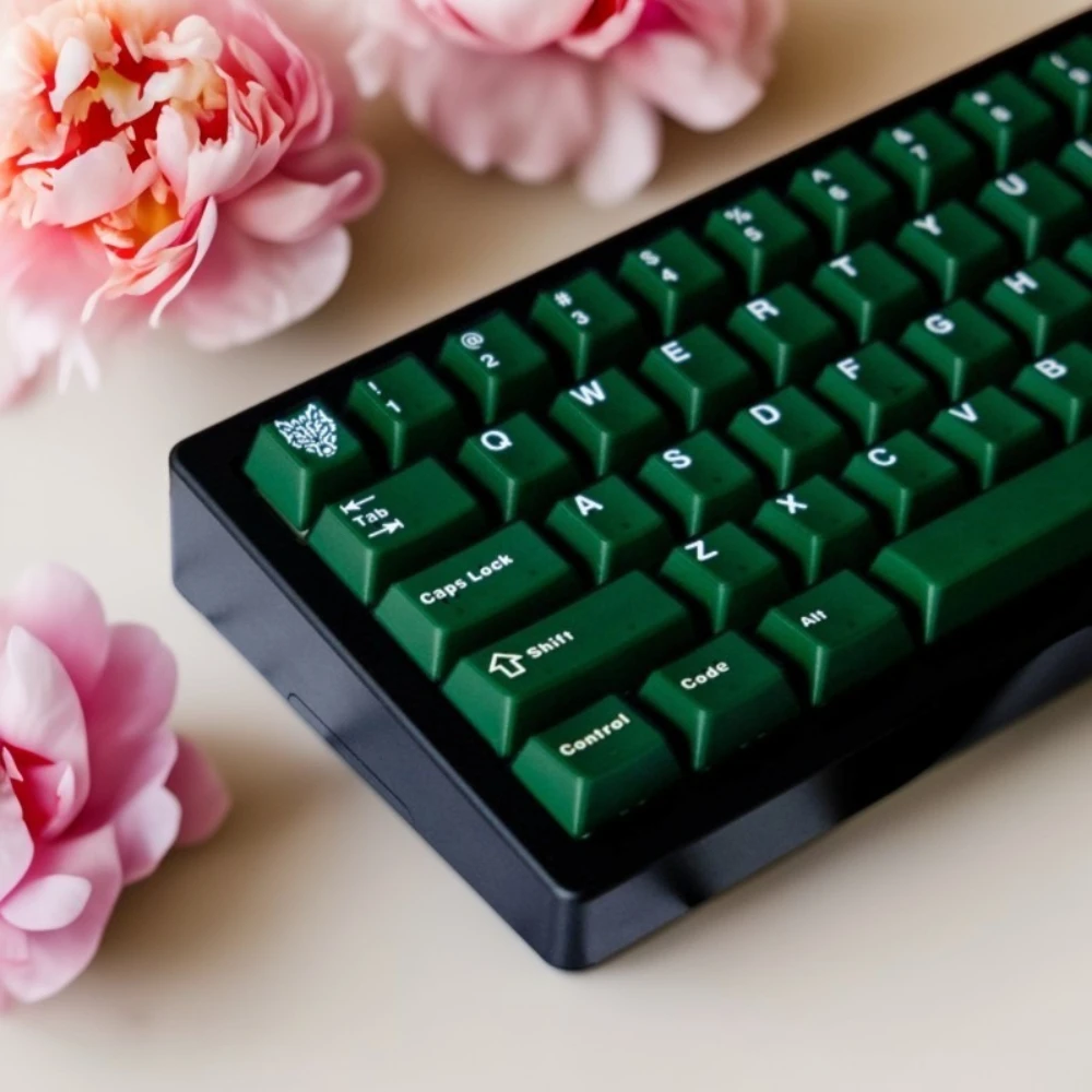 Green Keycaps Custom ABS Artisan Point Keycap Cherry Profile for Mechanical Keyboard Keycaps Cross Axis Key Board Accessories
