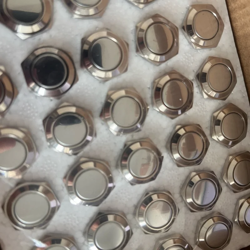 50PCS 16MM 3A/250VAC Anti-Vandalismus Momentary Stahl Metall Push Button Flache/Gewölbt/High Top auto Selbst Rückkehr Schalter