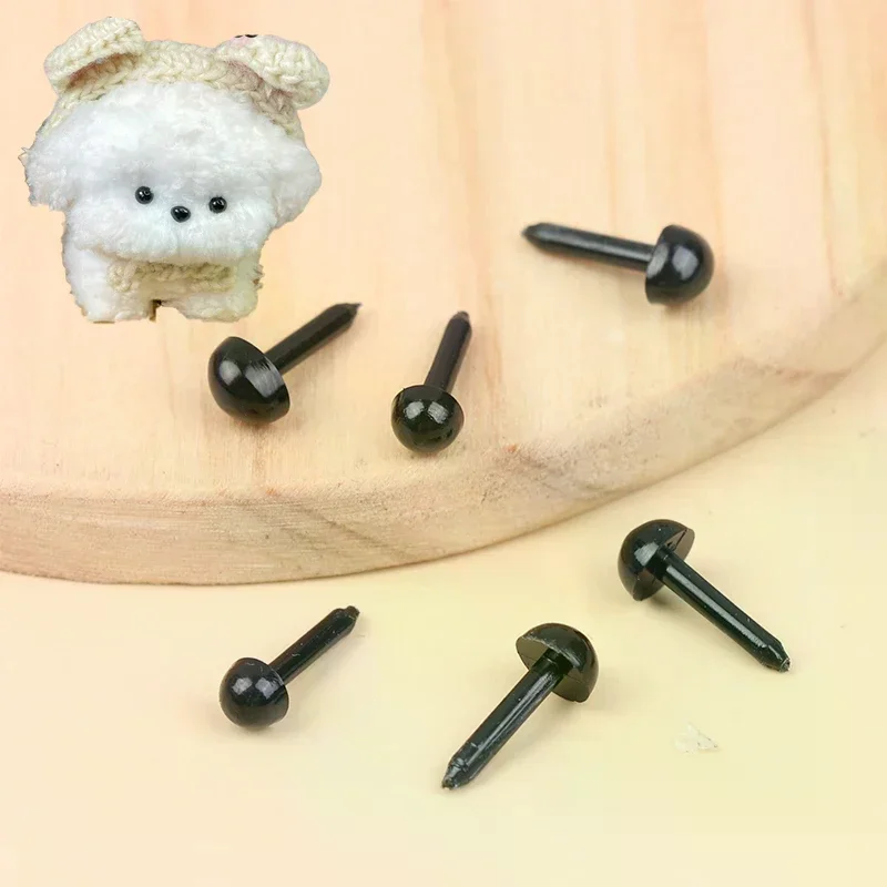 100 ชิ้น ตาและจมูกพลาสติกสีดำขนาดเล็ก สำหรับตุ๊กตาสัตว์ ของเล่น DIY ตุ๊กตาหมี ตุ๊กตาสุนัข อะไหล่ตกแต่ง