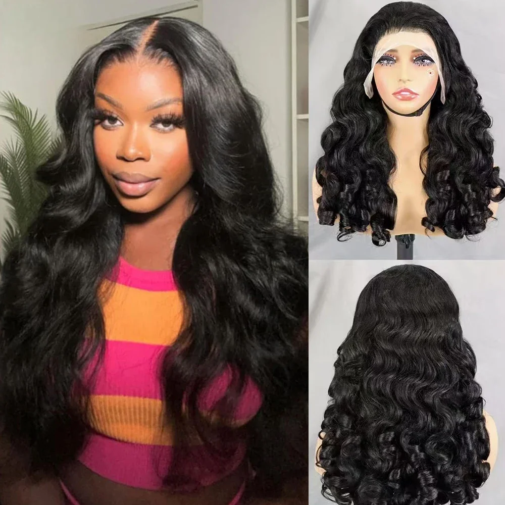 

Bob Wig Human Hair 13x4 Loose Body Wave Lace Frontal Wigs for Women 300 Density Glueless Wig Bouncy Loose Human Hair Pre Plucked