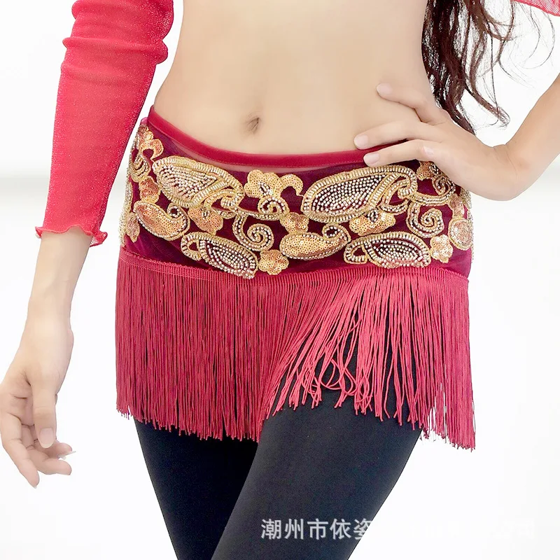 Buikdans Hippe Handdoek Rok Sexy Kralen Borduren Omzoomd Zomer Nieuwe Oosterse Dans Oefenpak Taille Handdoek Hip Wrap