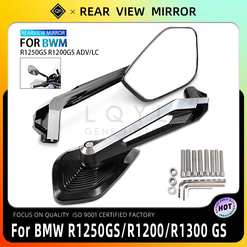 Motorcycle Side Rearview Mirror For BMW R1300GS 2024 R1200 1250 GS ADV F900R G310GS S1000XR Aluminum Adjustable Rear View Mirror