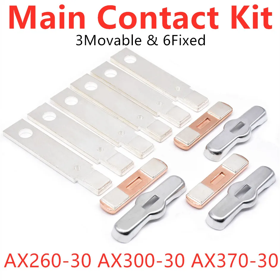 

Main Contact Kit For AX260-30 AX300-30 AX370-30-11 Moving and Fixed Contacts Contactor Contacts Kit Spare Parts Replacement Kit