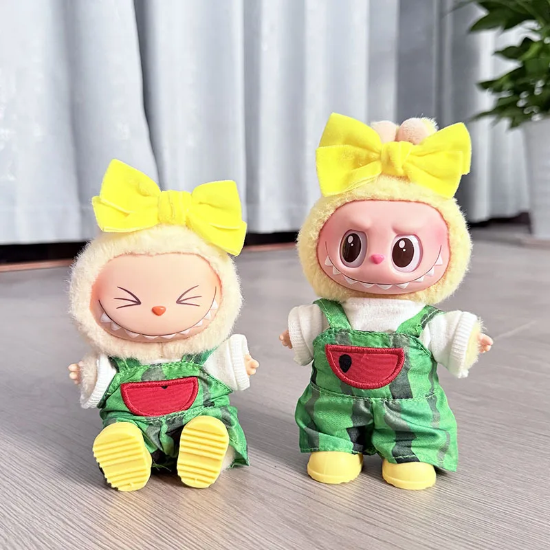 

Cute Labubu Keychain Clothes 1st-3rd Gen LABUBU Pendant Doll Outfit Fruity Summer Style Mini Doll Costume Accessories