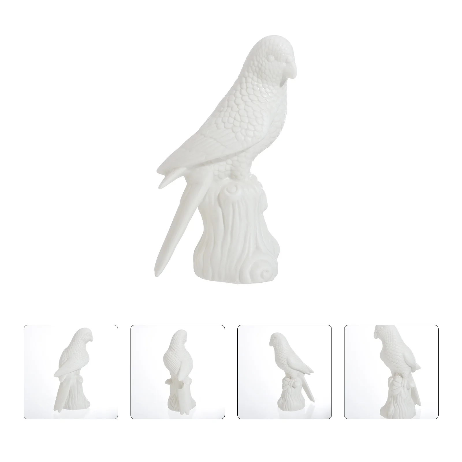 

1Pcs Ceramic White Parrot Craft Decor Creative Delicate Animal Modelling Creative Home Artware Ornament