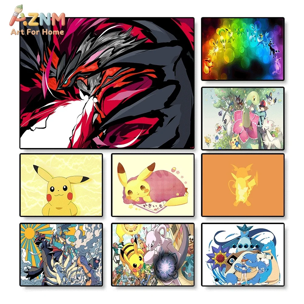 AZNM Yveltal Dark Legendary Pokémon Red Black Style Canvas Wall Art Print Poster