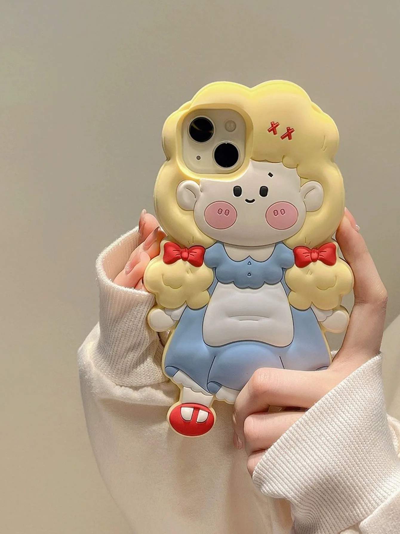 Cartoon Cute Girl Suitable For 14ProMax Phone Case iPhone 13 12 Silicone 11 15 Pro Fall Protection Case Full Package Soft