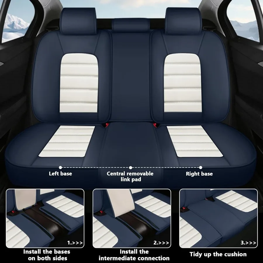 Set completo di coprisedili per auto per Pontiac GTO 20042006 Protezioni per sedili in pelle nappa premium resistenti alle macchie impermeabili con Integrat