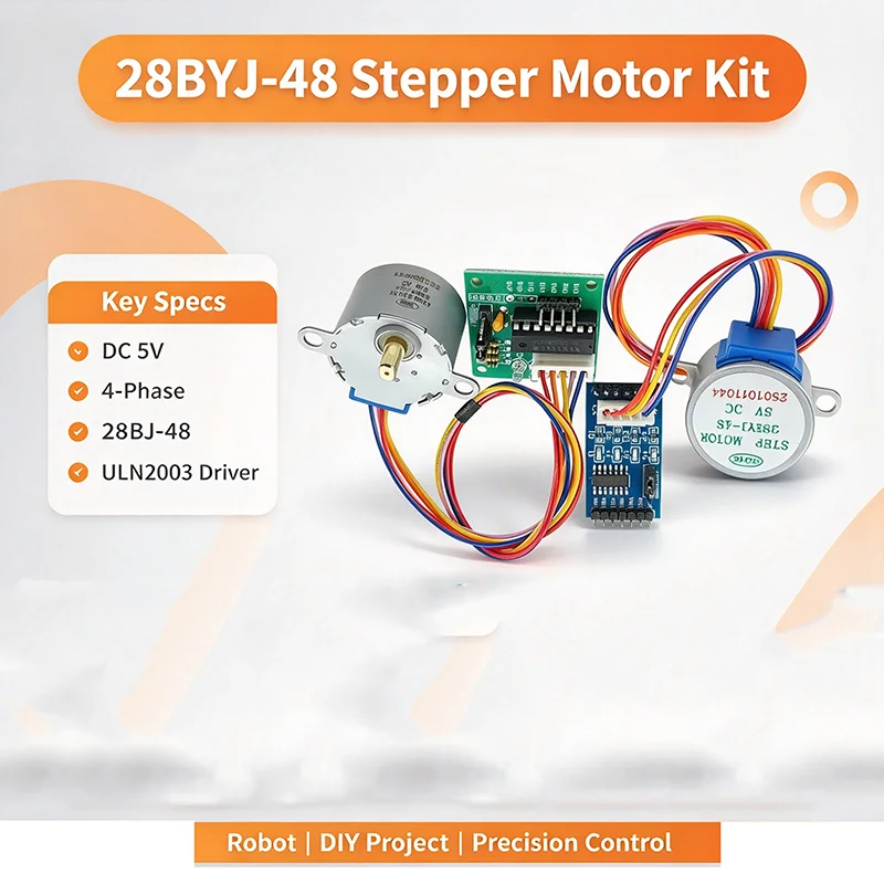 DC 5V Stepper Motor 28BYJ-48-5V/12V 4-Phase with ULN2003 Driver Board for Arduino - DIY Robot Project Kit
