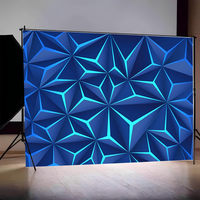 3D Abstract Mirror Geometric Illusion Backdrop Tropical Summer Photography Background Photobooth Photozone