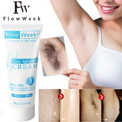 FlowWeek Painless Hair Removal Underarm Private Body Leg Hair Remove Cream Skin Care Powerful Beauty Hair Removal For Men Women