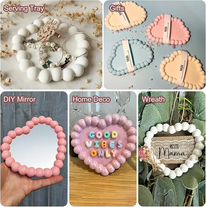 Bubble Resin Tray Silicone Molds DIY Crafts Jewelry Tray Plaster Coaster Mold Cup Mats for Epoxy Resin Home Decor Products view 4