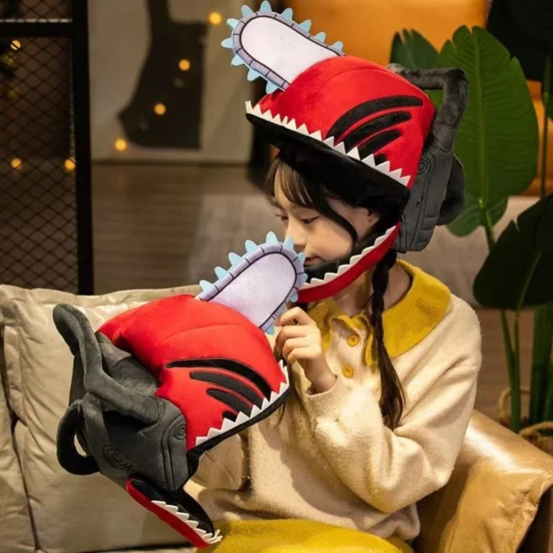 Anime Chainsaw Man Pochita Cosplay Pluche Speelgoed Warm Hoofd Bekledingen Anime Perifere Hoeden Halloween Carnaval Party Dress