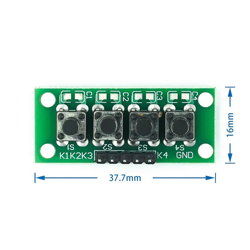 DIY Kit 1x4 4 Independent Key Button Keypad Keyboard Module Mcu for Arduino Student Class Design Graduation Project Experiment