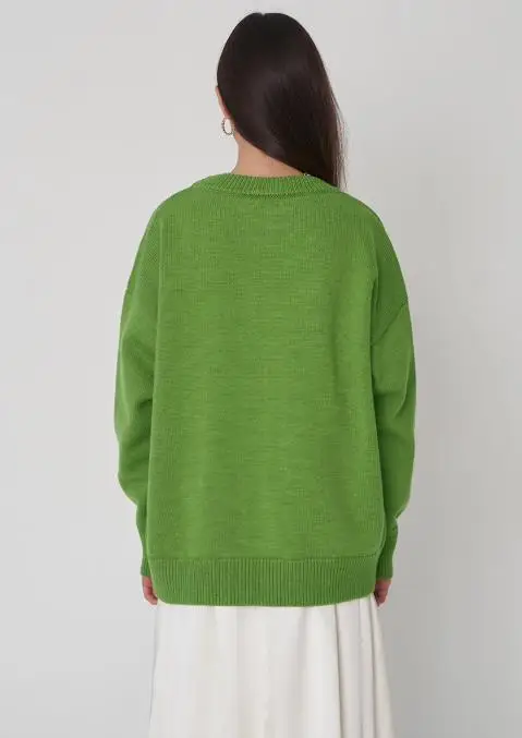 

New Autumn and Winter 2025 Style Fashion Commuting Casual Round Neck Knitted Sweater for Women,solid Color Loose Knitted Sweater