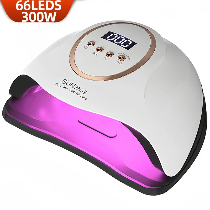 300W Professional Nail Dryer Lamp For Manicure 66 LEDS UV LED Nail Lamp For Fast Drying Gel Nail Polish Dryer With Auto Sensor