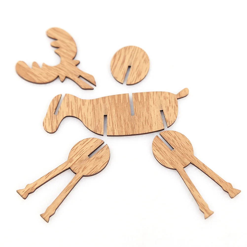 

Christmas Deer Elk Wooden Decoration Small Khaki Vintage Cartoon Look Real for Kids Room Party Home Decor Xmas