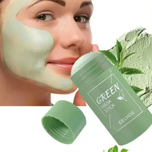Imagen 2 del producto Mascarilla sólida de berenjena de té verde, limpieza profunda, Control de aceite, equilibrio, antioxidante, reduce los poros, elimina puntos negros, mascarilla de barro refrescante