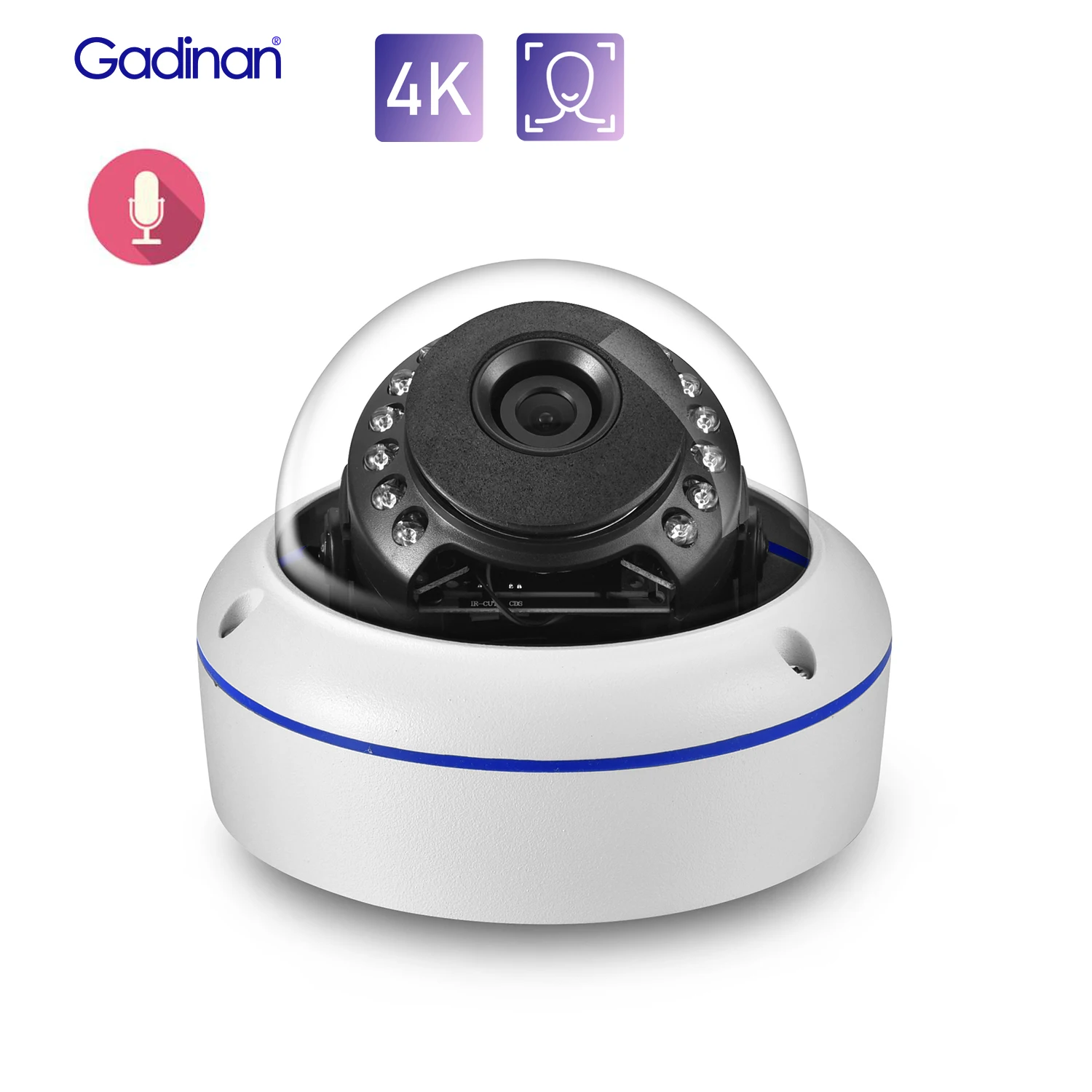 

Gadinan 8MP POE IPCamera Wide Angle Audio Face Detection Outdoor Night Vision CCTV Video Surveillance Security Protection Camera