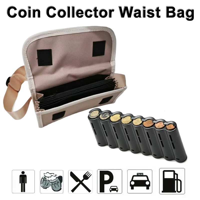 Restaurant Waiter Waitress's Waist Wallet Euro Coin Dispenser Coins Holder Driver Cashier Fanny Pack Cash Receipt Storage Safe
