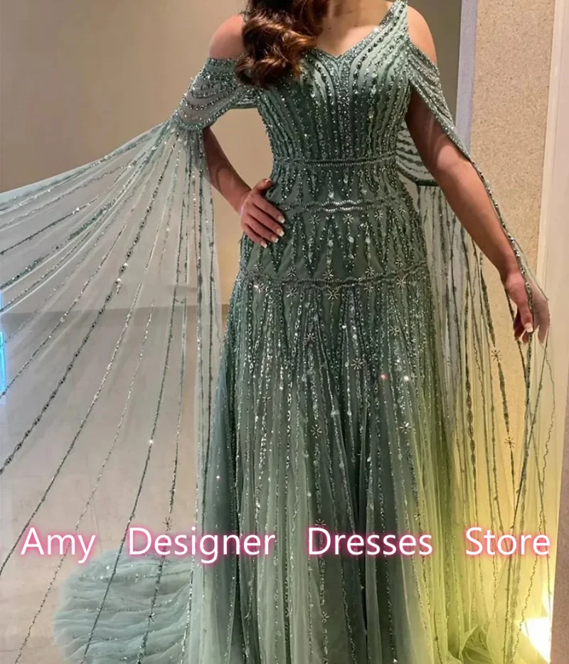 Graceful Evening Dresses A Line Off Shoulder Sequined Diamonds Beads Wedding Party Dress Dinner Gowns Females Customized