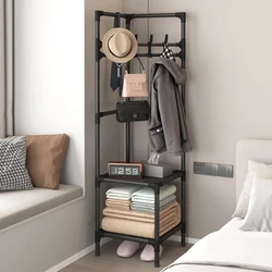 Corner Coat and Hat Rack Multi-Layer Assembly Hanging Clothes Rack Bedroom Corner Hanging Clothes Rack Floor Shelf Organization