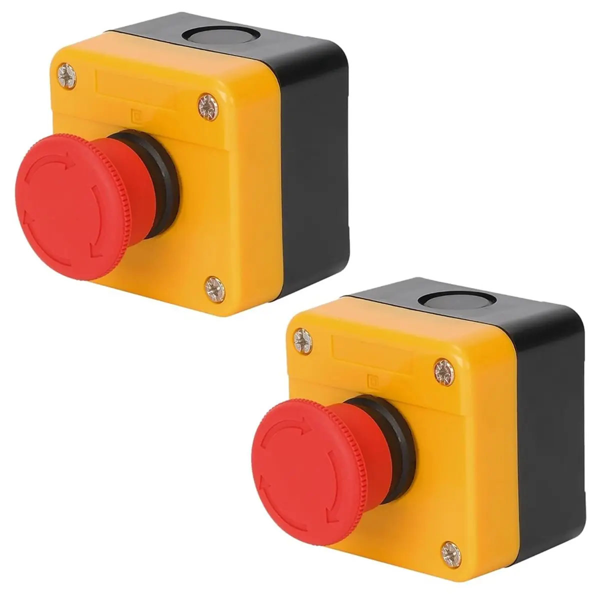 【50% OFF】Emergency Stop Push Button Switch, 660V 10A Weatherproof Red Mushroom Head E-Stop Switch with Box (1NO1NC)