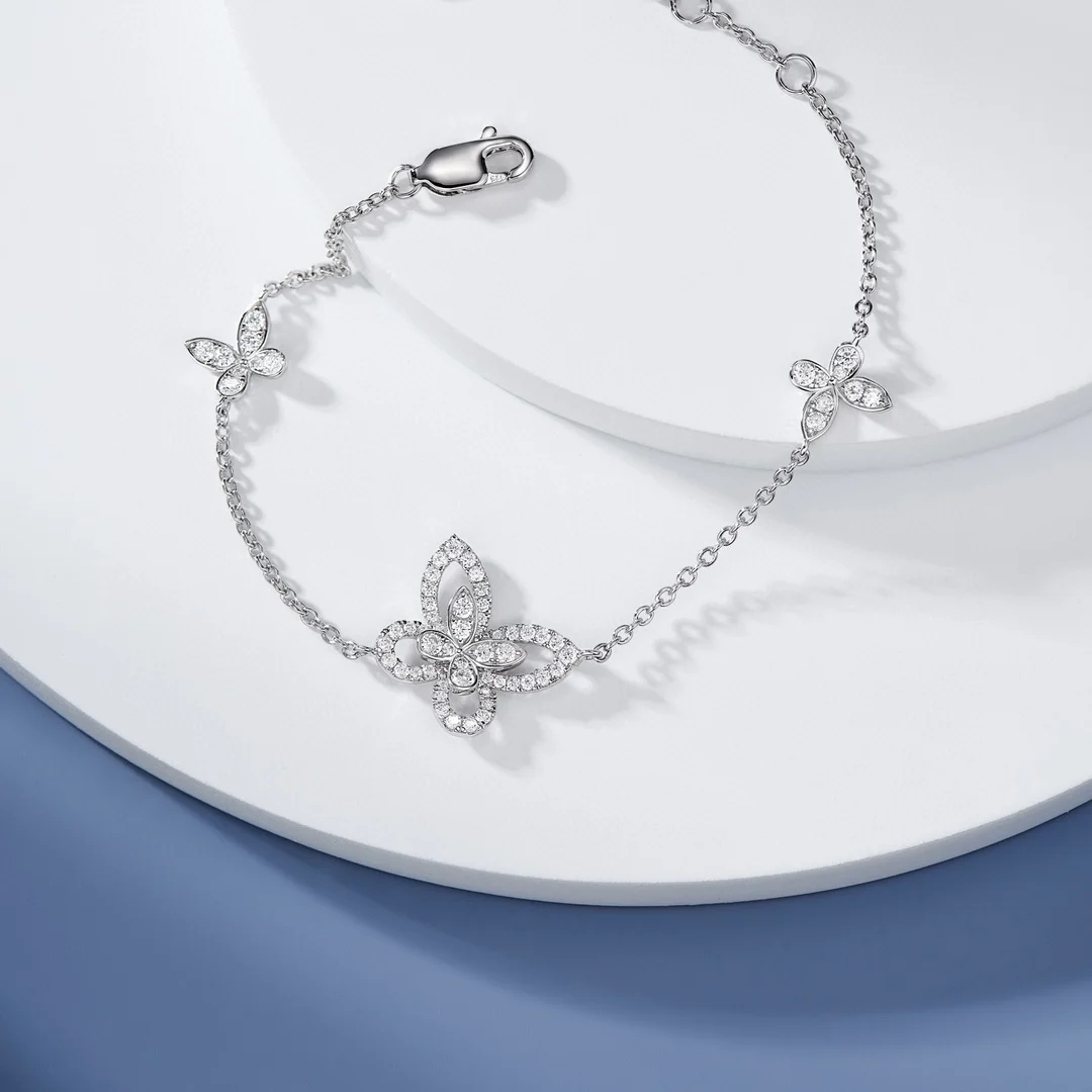 Klassisches S925 Sterling Silber Phantom Schmetterling Ausgehöhltes Damenarmband. Exquisite Geschenke. Luxus-Schmuck – Detail 5