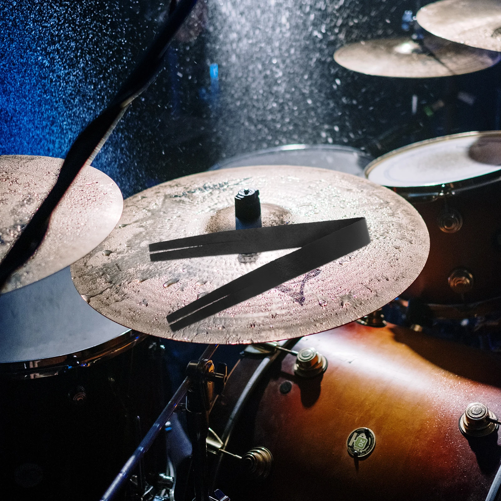 

Military Cymbal Pads Cowhide Strap Black Color Small Size Lightweight Durable Portable Cymbal Belt Instrument Accessory